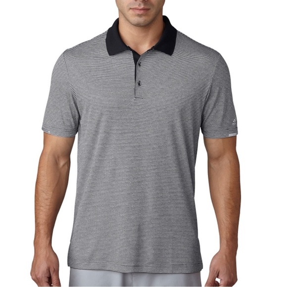 Adidas Climacool Polyester Solid Golf Polo Shirt Gray (w2) - Picture 1 of 9